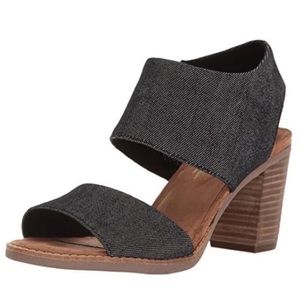 Toms Majorca Denim CutoutHeels Sandals